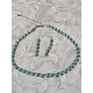 Vintage costume jewelry Necklace and Earrings Signed VB